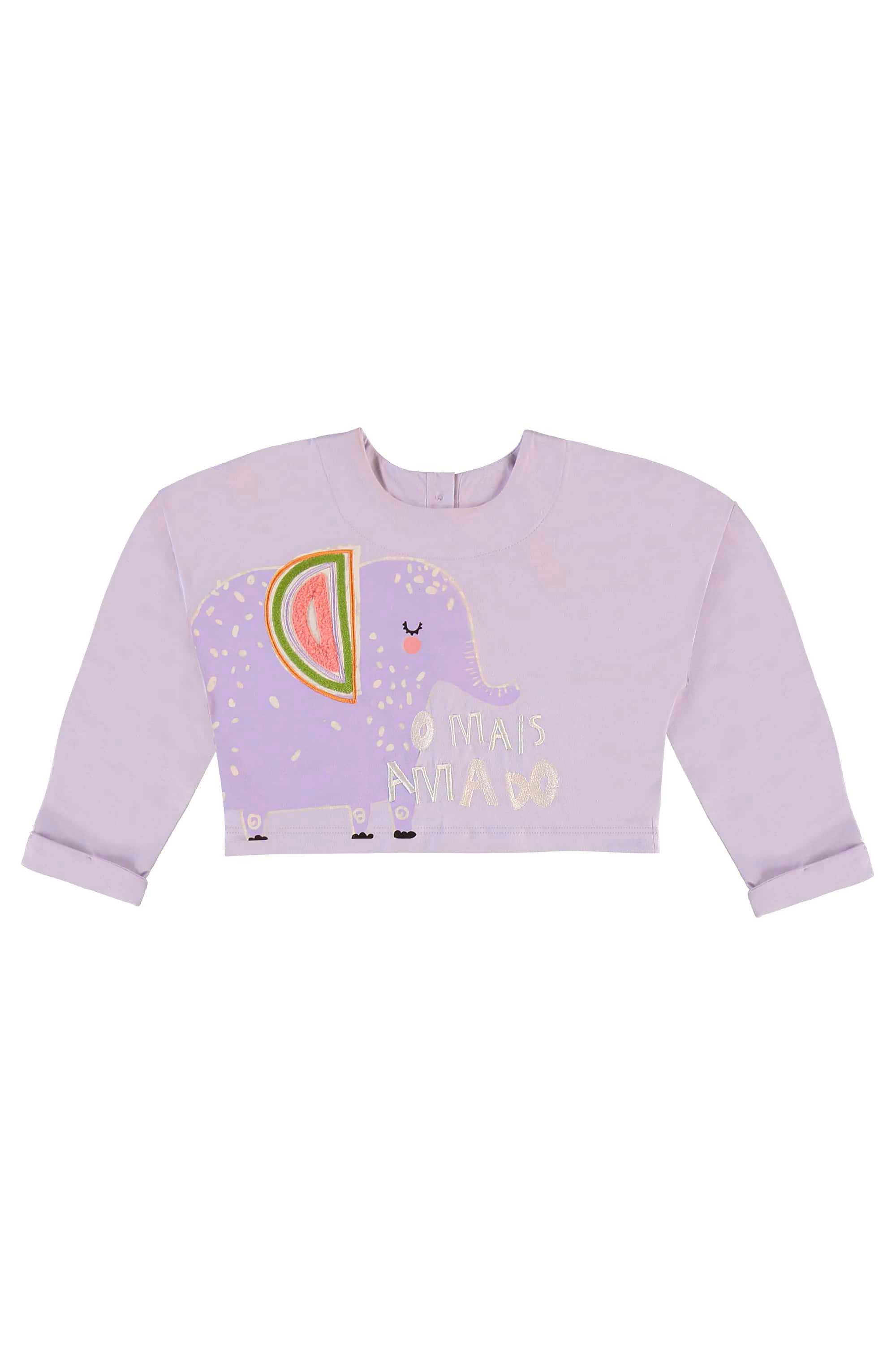 Conjunto Infantil com Cropped e Calça Safári Encantado (Roxo) Três e Já - Imagem 35